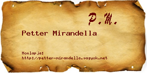 Petter Mirandella névjegykártya
